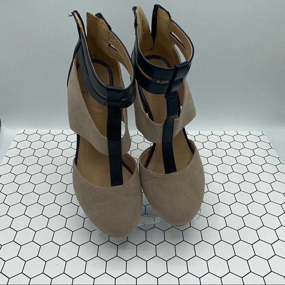 Madison Leather & Suede Strapped Heels “Jenn”